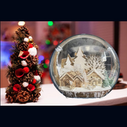 Enchanting LED Miniature Christmas Cloche Dome House: A Magical Festive Decor