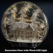 Enchanting LED Miniature Christmas Cloche Dome House: A Magical Festive Decor