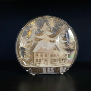 Enchanting LED Miniature Christmas Cloche Dome House: A Magical Festive Decor